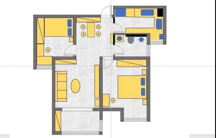 南京冠城大通蓝郡装修案例，82平的两室一厅，30万高了吗